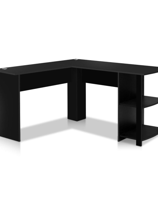 Office Computer Desk Corner Student Study Table Workstation L-Shape Black