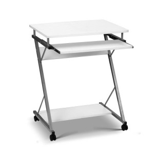 Metal Pull Out Table Desk – White