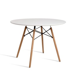 Mefunb Dining Table 4 Seater Round Replica DSW Eiffel Kitchen Timber White