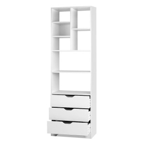 Shelving Unit with 3 Drawers – White