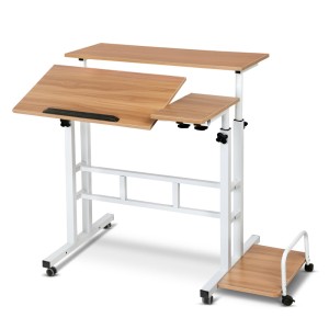 Twin Laptop Table Desk – Light Wood