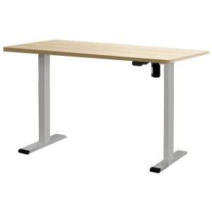 Electric Standing Desk Oak 120cm Motorised Adjustable Sit Stand Desks Grey