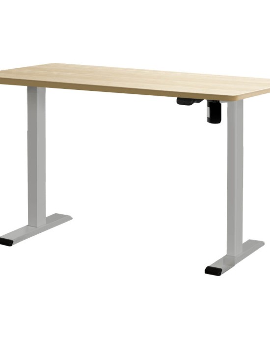 Electric Standing Desk Oak 120cm Motorised Adjustable Sit Stand Desks Grey