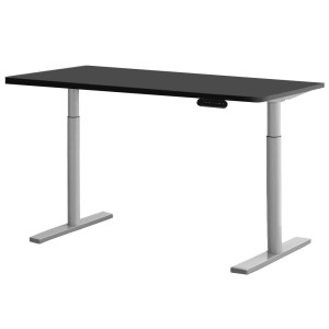 Electric Standing Desk 140cm Height Adjustable Sit Stand Desks Grey Black 140cm