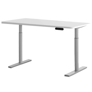 Electric Standing Desk 140cm Adjustable Sit Stand Desks Grey White 140cm