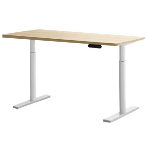 Electric Standing Desk 140cm Height Adjustable Sit Stand Desks White Oak 140cm