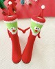 Big red magnetic Christmas hand socks female couple New Year long tube cotton