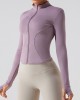 Autumn and winter new zippered long sleeved yoga jacket, quick drying and slimming yoga suit, women's running, fitness and sports top