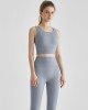 New yoga outfit set for women wearing professional tank tops, shock-absorbing high waisted tight fitting, no awkward line sports set