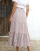 2024 New Floral High Waist A-Line Pleated Chiffon Half-Body Skirt