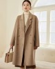 Autumn and winter high-end cocoon shaped double-sided woolen coat, women's simple temperament, long loose wool coat