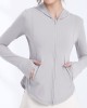 Ice Silk Cool Feeling Yoga Jacket Hooded Slim Section Sun Protective Clothes Women Summer Outdoor UV Sunscreen Yoga Top