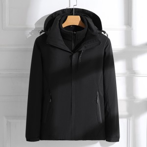 Punching jacket 3 in 1 removable ladies outdoor camping hiking windproof jacket waterproof hooded jacket