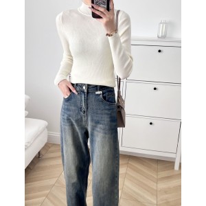 Wool blend yarn high elasticity autumn and winter versatile base sweater