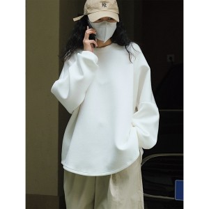 Early Autumn New Japanese Round Neck Silhouette Lightweight Air Layer Sweater Jelly Feel Skincare Leisure Slimming Casual Top for Women